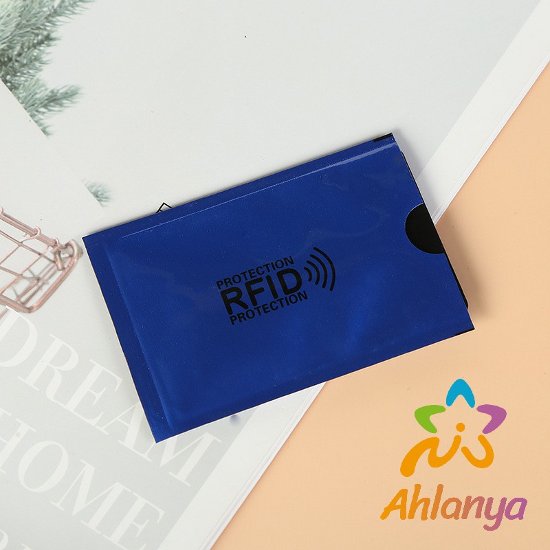 Ahlanya ซองอลูมิเนียมใส่บัตรเครดิต กันขโมยข้อมูล RFID กันขโมย ปลอกการ์ดฟอยล์ bank card case