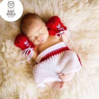 ชัดนักมวยน้อย ชุดเด็กทารก เสื้อผ้าเด็กแรกเกิด ชุดแฟนซี พร็อพถ่ายรูป ไซส์0-3เดือน  พร้อมส่ง by baby world outlet
