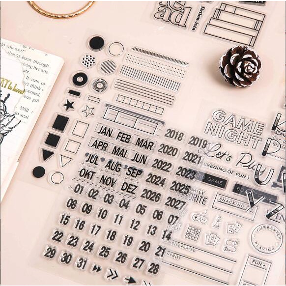 Vintage โปร่งใสแสตมป์ดอกไม้วันที่ Postmark ไปรษณีย์การเดินทาง DIY อัลบั้ม Scrapbooking ซิลิกาเจลแสตมป์