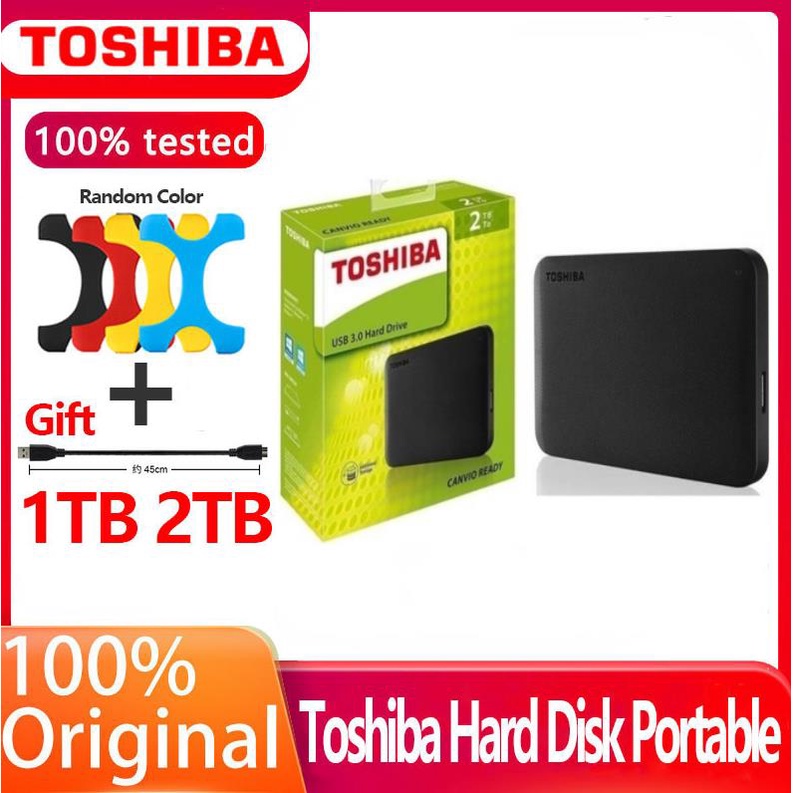 Toshiba Canvio Basics 500GB/1TB/2TB USB 3.0 Portable External Hard Disk Drive - Black