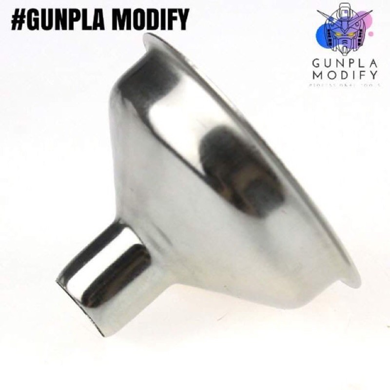 กรวยสแตนเลสเงาขนาดเล็ก ช่วยเทสี ทินเนอร์ ลงขวด ขนาดคอ 8 mm