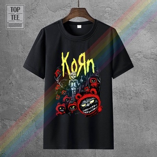 เสื้อยืดผ้าฝ้ายพิมพ์ลายแฟชั่น ขายดี เสื้อยืดลําลอง แขนสั้น พิมพ์ลาย Korn Red Creatures สีดํา FIecai19PPljki32