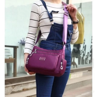 SIAMBAGSHOP(S1089) กระเป๋าสะพายข้าง ผ้าไนล่อนช่องเยอะสุดคุ้ม