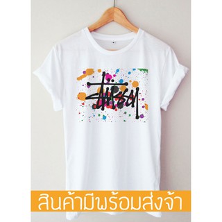 สตูสซี่ เสื้อยืดผู้ชาย T-shirtสามารถปรับแต่งได้