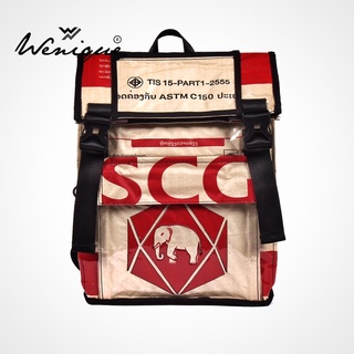 SCG Elephant backpack กระเป๋าเป้สะพายหลัง ลายช้างแดง ขนาด 32*59*18 ซม. (D015)