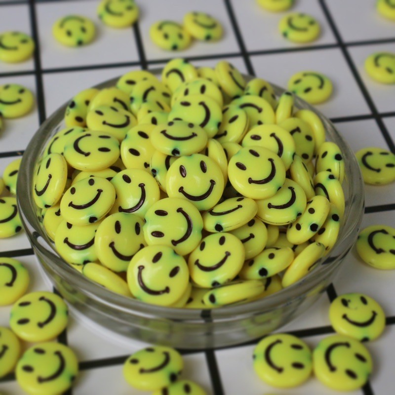 ลูกปัดหน้ายิ้ม size13mm. ขนาดบรรรจุ 50ชิ้น