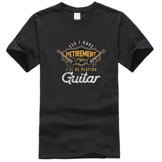 เสื้อยืดผ้าฝ้าย พิมพ์ลาย Yes I Do Have Retiret Plan IM Be Playing Guitar Retired Retire Retirees Veteranhort สําหรับผู้