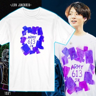 เสื้อยืดผ้าฝ้าย KPOP Bangtan Jeon Jungkook Army 613 ชุดเสื้อยืด / JK เสื้อ Merch