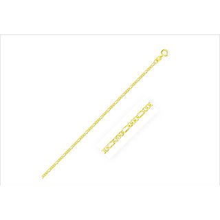 สร้อยข้อมือทองคำแท้ 10K ลายฟิกาโร่(ความหนา 1.9มิลลิเมตร) Link Figaro Bracelet in 10k Yellow Gold (1.9mm)