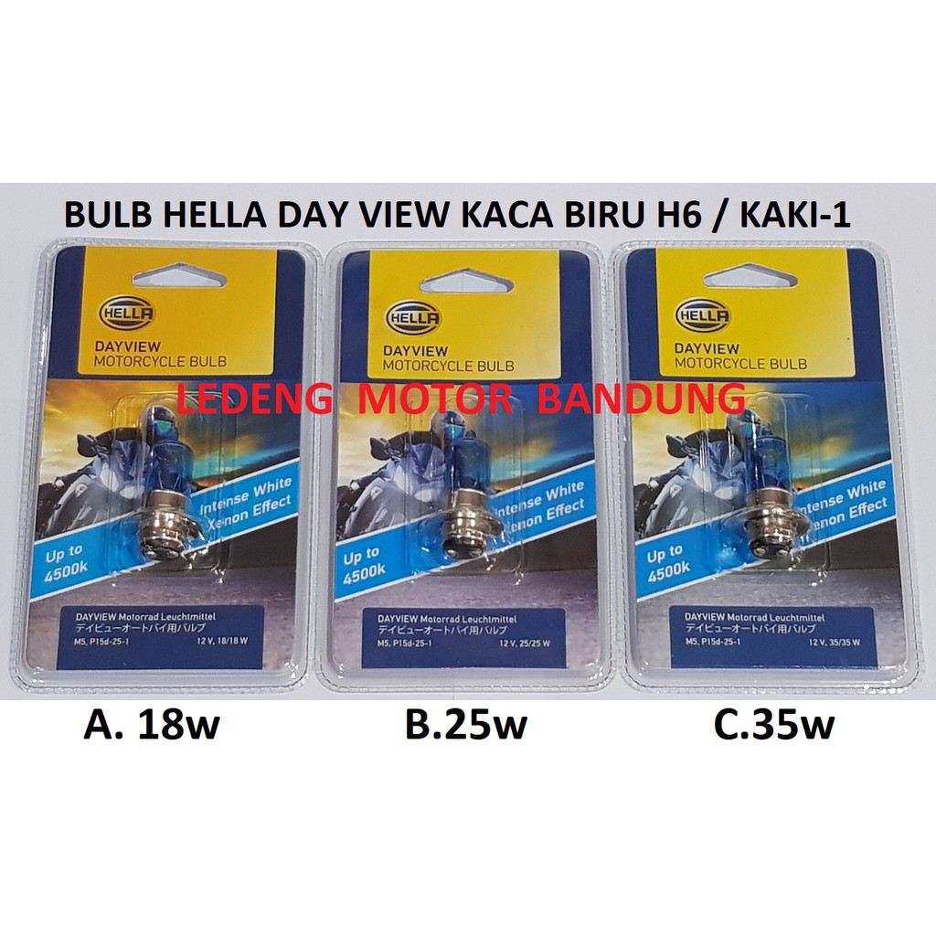 H6 Kaki-1 Hella DayView Blue Glass Bulb M5 หลอดฮาโลเจนสําหรับรถจักรยานยนต์ Cub อัตโนมัติ