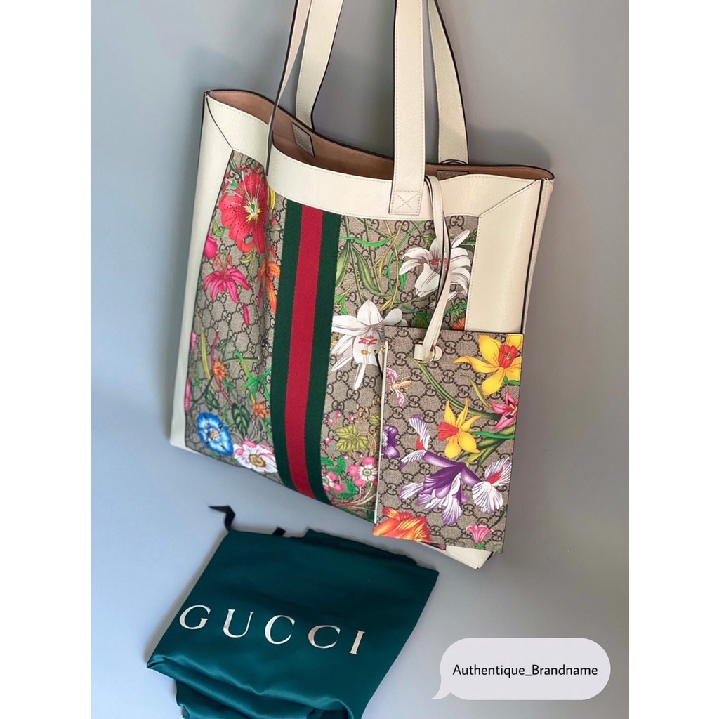 New​ Gucci Ophida GG Floral Tote Bag