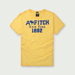 Abercrombie Fitch ใหม่ เสื้อยืดคอกลม แขนสั้น ผ้าฝ้าย พลัสไซซ์ สีพื้น สําหรับผู้ชาย