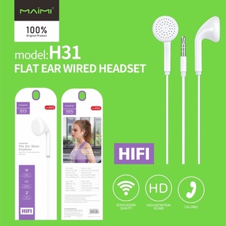 MAIMI หูฟังรับโทรศัพท์รุ่นH31/Flat Ear Earphone/HIFI