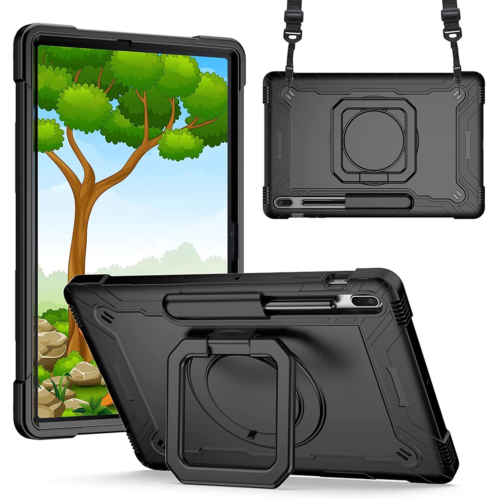 สําหรับ Samsung Galaxy Tab S10 FE Plus 13.1 2025 เคส, เคสกันกระแทกสําหรับเด็กพร้อมที่จับและ 360°ขาตั้งหมุนได้สําหรับ Tab S11/S10 Lite/S10 Plus/S9+/S9 FE Plus/S8+/S7 FE/S7+