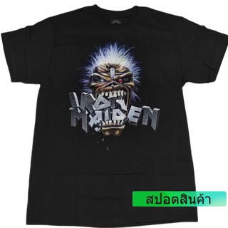 ROUND คอลูกเรือแฟชั่น เสื้อยืดวงIRON MAIDEN ลิขสิทธิ์แท้ oversize-4XL