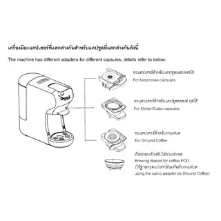 อะแดปเตอร์แคปซูล สำหรับเครื่องชงกาแฟยี่ห้อ Oggi รุ่น MC2 และ PLUS เท่านั้น Adapter กาแฟบด Dolce Gusto Nespesso Kcup