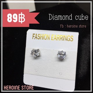 ต่างหูเพชร Cube