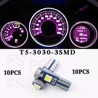 T5-3SMD สีชมพู 10หลอด รถยนต์ตราสารเน้นแสง LED แผงหน้าปัดไฟแสดงสถานะการควบคุมกลางแสงสีชมพู 10ชิ้น