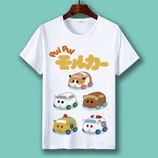 Puipui Guinea Pig Car เสื้อยืดคอกลม ทรงหลวม ลายการ์ตูนอนิเมะ หลายรูปภาพ แฟชั่นฤดูร้อน สําหรับเด็กนักเรียนผู้ชาย ผู้หญิงส