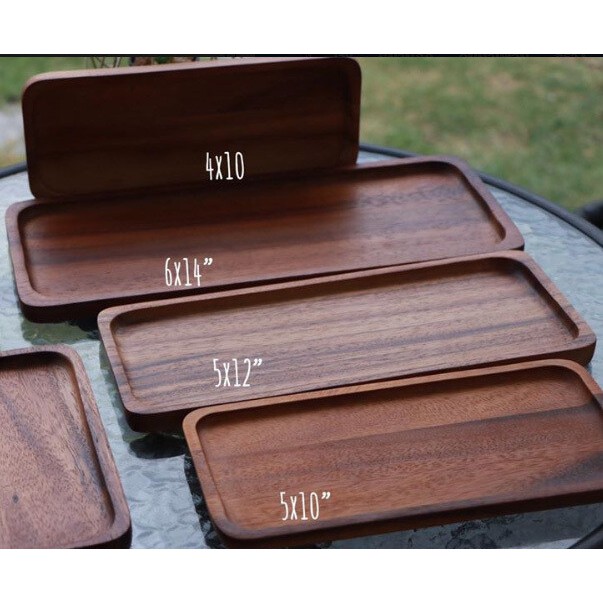ถาดไม้ แบบไม้ฉำฉา Wood Tray มีหลายขนาด ความกว้าง ยาว สูงมาตรฐาน 1-2 ซม.