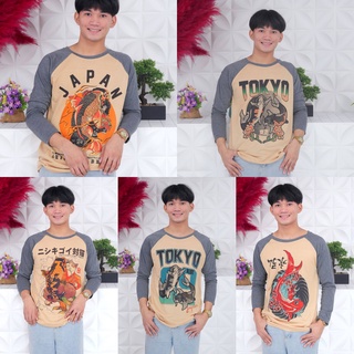 Triple M Store. เสื้อยืดคอกลม แขนยาวไหล่สโลป พิมพ์ลาย ไม่หดไม่ยืดไม่ย้วย สีไม่ตก ไม่ซีด Tm-887 มี 10 ลาย Size S-2XL