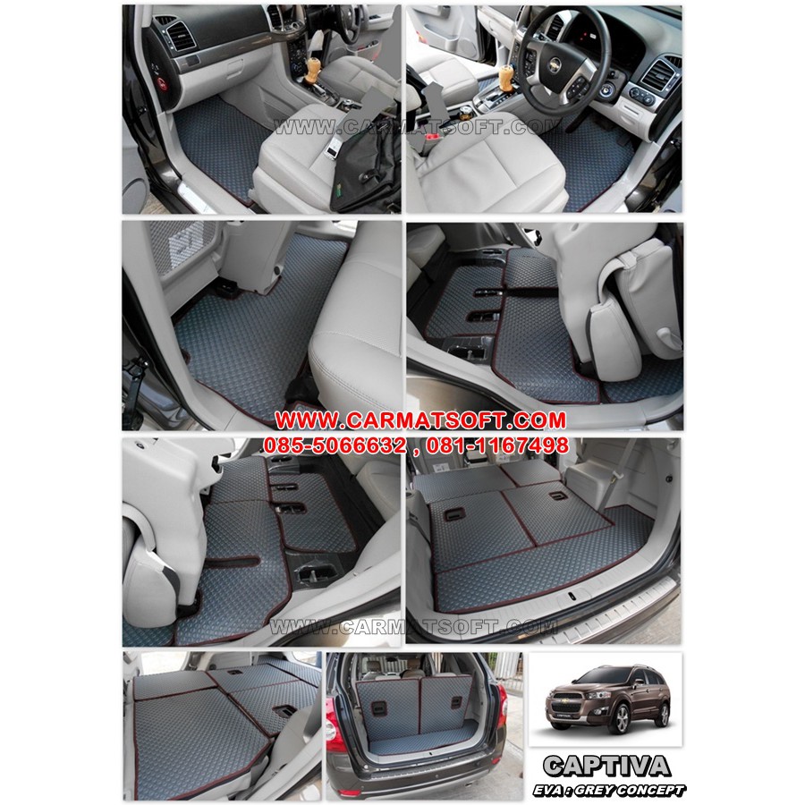 พรมปูพื้นรถยนต์ CHEVROLET CAPTIVA 2008-2018 กระดุมยางEVA 5-6มิล (พื่นเรียบ+ตีนตุ๊กแก)