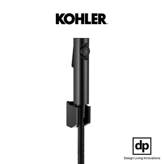 KOHLER สายฉีดชำระ + พร้อมสายอ่อน + ขอแขวนเเบบติดผนัง รุ่น คัฟ สี ดำ  (K-98100X-2BL)