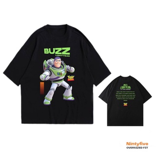 แฟชั่นคลาสสิกT-shirt  เสื้อยืดแขนสั้น พิมพ์ลาย Toy Story Buzz Lightyear โอเวอร์ไซซ์S-5XL