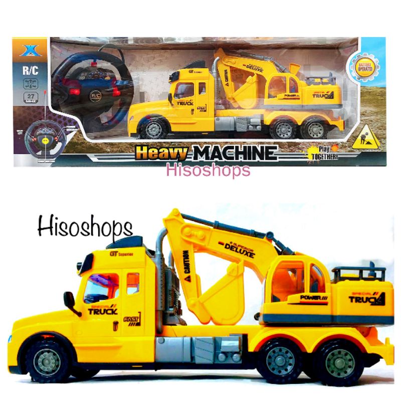Heavy Machine R/C รถแมคโคร รถก่อสร้างบังคับรีโมทไร้สาย 27 MHZ. รถบังคับ 5 ทิศทาง คันใหญ่ สุดคุ้ม คละ