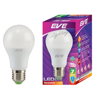 หลอดไฟ LED หลอด LED EVE A60 SUPER SAVE 7 วัตต์ WARMWHITE E27 หลอดไฟ โคมไฟ หลอดไฟ LED LAMP EVE A60 SUPER SAVE 7W WARMWHIT