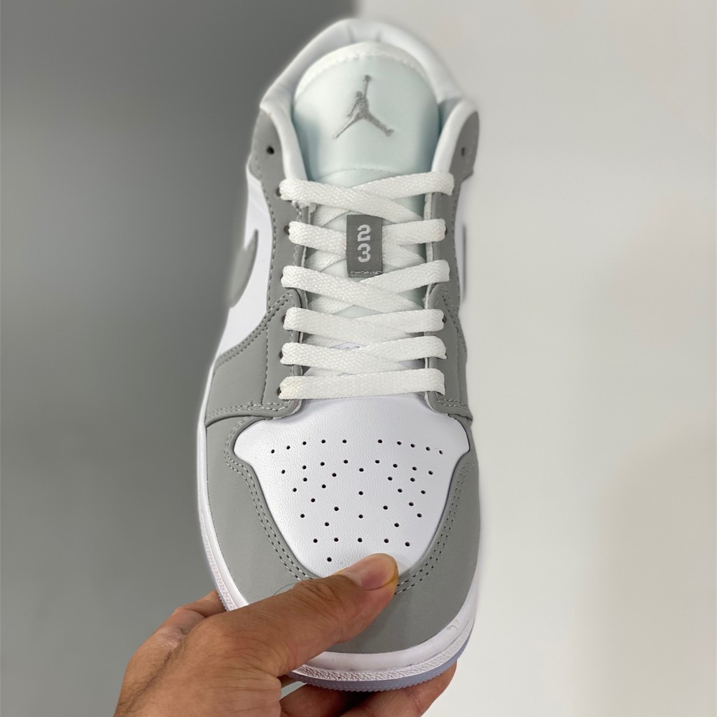 Air Jordan 1 Low Wolf Grey Basketball Shoes AJ1 White Sesame Navy ...