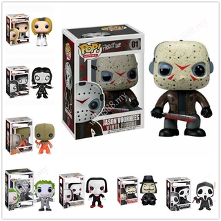 Funko POP V สําหรับ Vendetta 10# Scream Ghostface 51# เลื่อยวงเดือน 52# 01# โมเดลตุ๊กตาฟิกเกอร์ Jason Voorhees