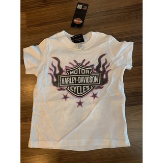 เสื้อยืดเด็ก สีขาวแขนสั้นสกรีนลายโลโก้ Harley-Davidson ลิขสิทธิ์แท้ 100% (40290367)