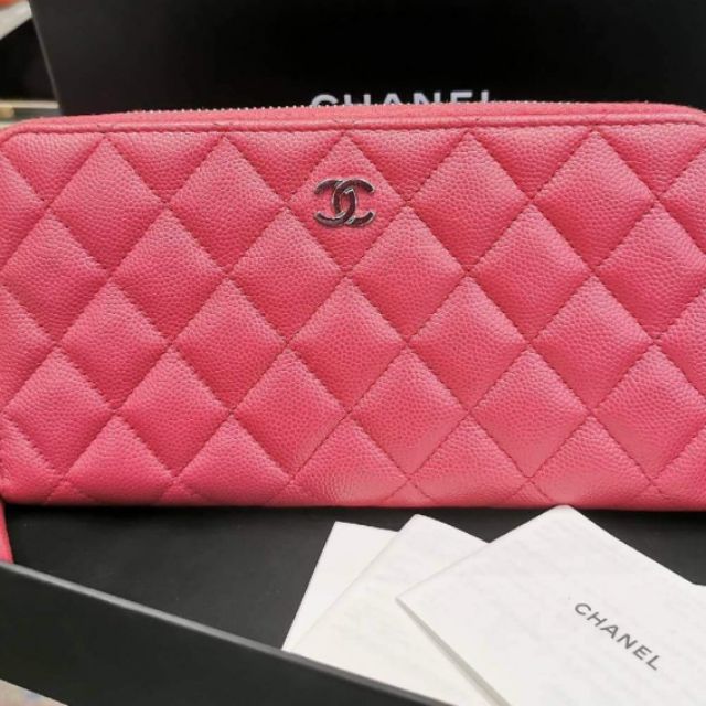 Chanel zippy wallet pink cavair hola24