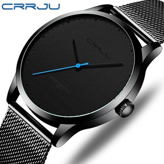 CRRJU Men Watch Stainless Steel Strap Leisure Sports Quartz Waterproof Watch 2167