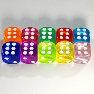 ลูกเต๋า พลาสติก ขนาด 1.4 ซม. สำหรับช่วยนับพลัง แวนการ์ด มี 10 สี Dice