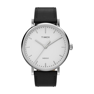 Timex TW2U96100 Womens Fairfield นาฬิกาข้อมือผู้หญิง สายหนัง สีดำ หน้าปัด 37 มม.