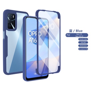 เคสโทรศัพท์มือถือแบบใส สองด้าน กันกระแทก แฟชั่นเรียบง่าย สําหรับ Oppo A16 A16s A55 A94 A54 4G 5G