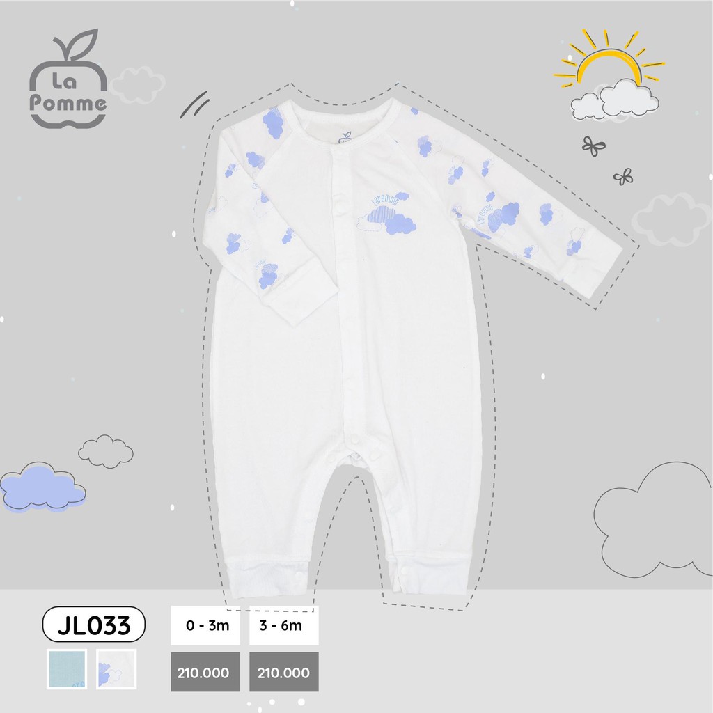 JL033 ชุดบอดี้สูทกลางแขนยาวทารกแรกเกิด La Pomme cloud