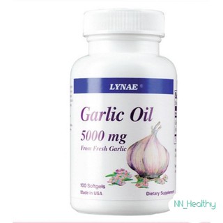 Lynae Garlic Oil 5000 mg. น้ำมันกระเทียมสกัด บรรจุ 100 แคปซูล ลดไขมันในเส้นเลือดที่ไม่ดีทั้งแอลดีแอล และคอเลสเตอรอล