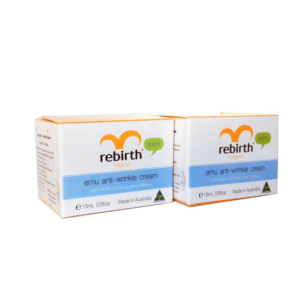 ครีมอีมู Rebirth Emu Anti-Wringkle Cream with AHA 15 ml. ( 2 กล่อง)