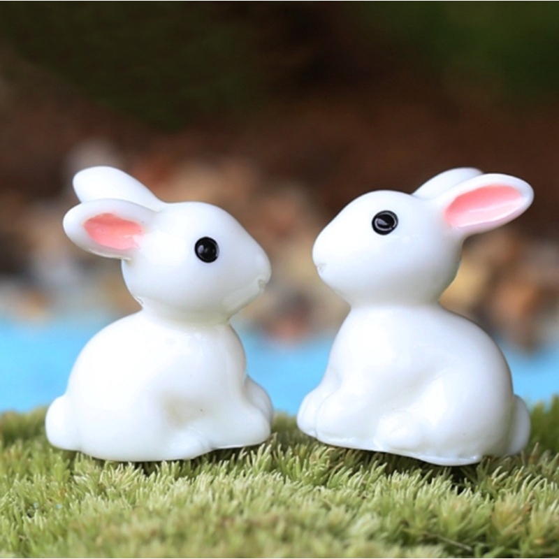 ตุ๊กตากระต่ายสีขาวขนาดเล็ก 10 ชิ้น / ชุด