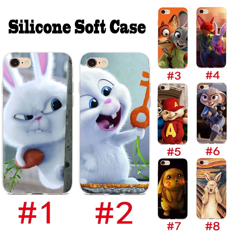 เคสโทรศัพท์มือถือ For iPhone X 8 7 6S 6 Plus 5 5s SE ปลอก TPU อ่อน กระต่าย Pikachu #0