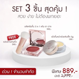 บลัช+แปรงจิ๋ว+แป้งทินส์ ‼️ SET 3 ชิ้น‼️