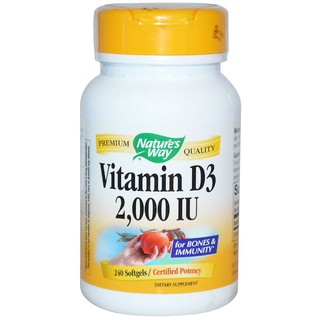 Natures Way, Vitamin D3, 2,000 IU, 240 Softgels