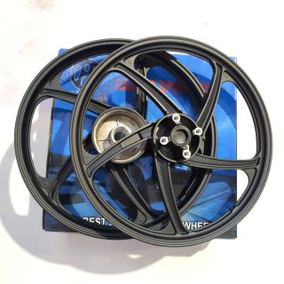 ล้อแม็ก (RACING HL) W110I/W125I-NEWปลาวาฬ/DREAM SUPER CUP หน้าดิสหลังดรัม สีดำล้วน -รหัสสินค้า 040771