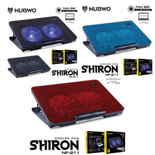 NUBWO พัดลมโน๊ตบุ๊ค พัดลมรองโน๊ตบุ๊ค 2 ใบพัดใหญ่ ปรับระดับได้ Cooler pad รุ่น NF-211 / NF-235