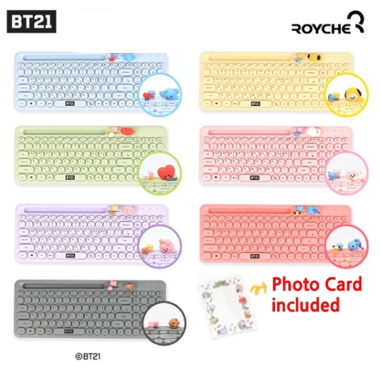 Bt21 อย่างเป็นทางการ LITTLE Buddy คีย์บอร์ดบลูทูธเด็ก 2.4Ghz คีย์บอร์ดไร้สาย ROYCHE