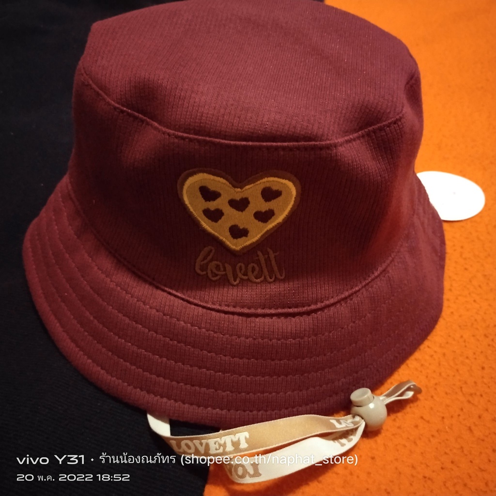 หมวกคุ๊กกี้สีแดง ไซส์ M ของใหม่ 13 Cookies - Bucket Hat (Burgundy) Babylovett
