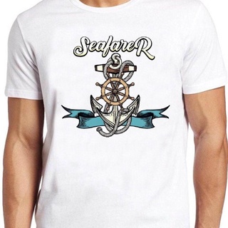 เสื้อยืดผู้ชาย เสื้อยืดลําลอง แขนสั้น พิมพ์ลายโลโก้ Seafarer แนววินเทจ ใส่สบาย 19 S-5XL